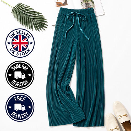 Ladies pleated wide - ladies, leg