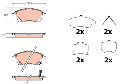 Front brake pad - brake, set