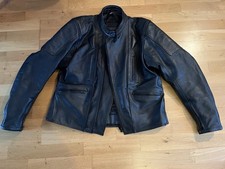 Rossi Black Leather Motorbike Jacket, Designed and Styled in UK, Size UK 48