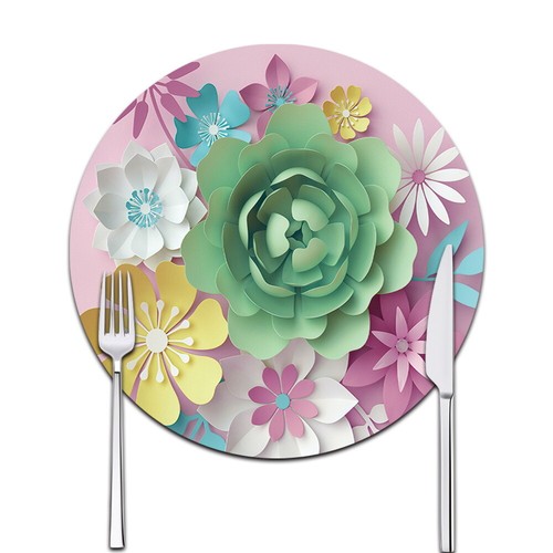 Printed leather placemats - printed, pu