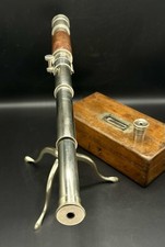 Victorian Telescope Braham Bristol Desk Table Top Brass Orig Tripod Stand & Case