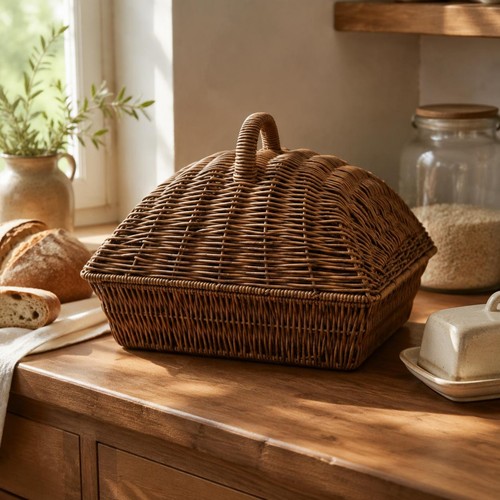Lidded bread basket with lid - lidded,