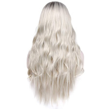 Platinum Blonde Curly Wavy Wig