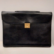 VALEXTRA Milano Briefcase Portfolio Bag - Men's Black Leather + Key Lock