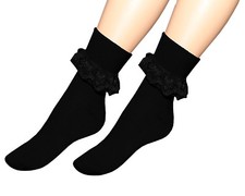 Ladies Frilly Ankle Lace Socks