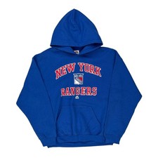 New York Rangers Majestic Nhl Hoodie - Large Blue Cotton