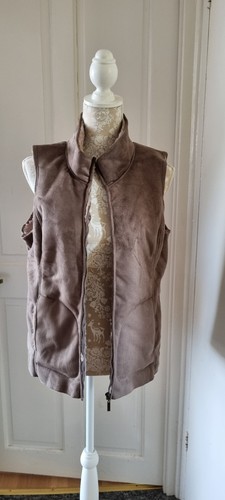 Faux suede gilet with - faux,