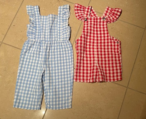Gingham check dungarees - check,
