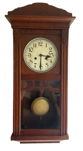 Antique art nouveu wall clock - art,