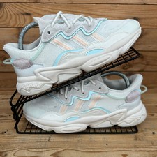 Adidas Trainers Womens Size UK 6.5 Ozweego White Orange Blue Originals Gym Shoes