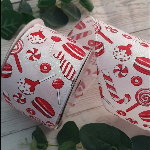 Wired red white candy cane - &,