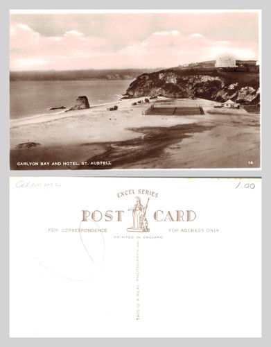 Vintage postcard carlyon bay - carlyon,
