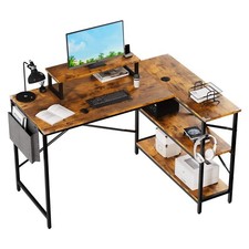 L Shaped Corner Desk Bookshelf Reversible Corner Desk For Home Office Study