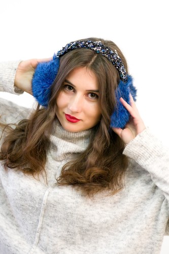 Rabbit fur blue winter - rabbit,