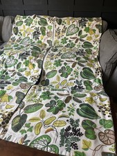 VTG IKEA Syssan Curtain Panels Leaf Botanical 90s Linen Blend W 145 x L 208 cms