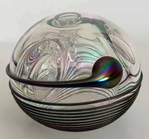 Swirl iridescent art glass - g,
