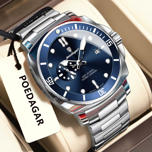 Elegant silver blue men - silver,