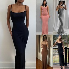 Sexy Women's Low Cut Long Strappy Maxi Dress Summer Party Stretchy Long Dresses