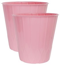 2 x 22 Litre Pink Plant Pots Indoor Home Outdoor Garden Tall Plastic Planters