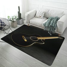 Black Guitar Area Rug