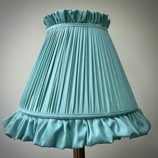 Duck Egg Blue Gathered Ruffled Fabric Lampshade Match Curtains Drapes Cushions