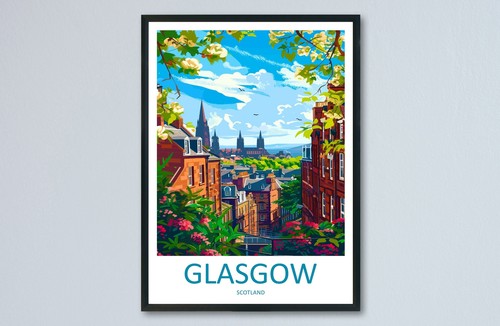 Glasgow travel print wall - print, art