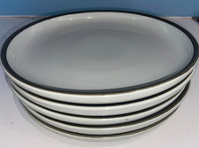 5 X Denby Camelot dark green Side Plates 21cm Chevron vintage