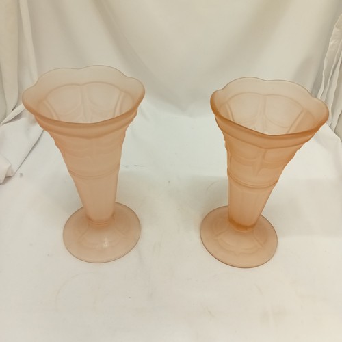 Frosted pink glass - pink, vases