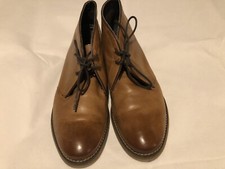 Men’s Tan John Rocha Chukka Boots Casual Smart Leather Shoes Size 7 EU 41