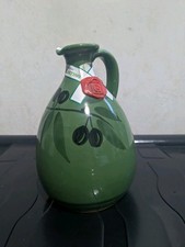 Hand painted Made in Italy Olive Oil Jug Bottle Drizzler Frantoio Galantino 