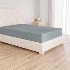 Amazon Basics Fitted Sheet Single 90x190CM Deep Pocket 30CM Spa Blue Microfibre