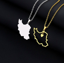 Iran Map Necklace/ Gold