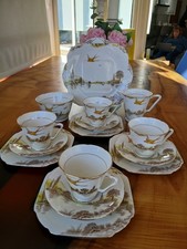 A B J Grafton 15 Pc Derwent tea set 1930's Art Deco Style (4 Placel setting)