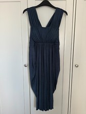 Women's River Island Slate Blue Grecian Drape Dress Size 8