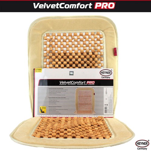 Beige car beads wooden seat - beige,