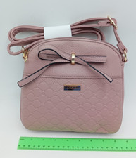 Moda Nova Pink Polyurethane Crossbody Shoulder Bag Adjustable Strap 21x19x6 cm