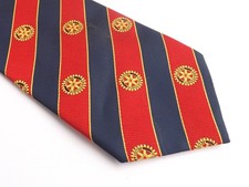 ROTARY INTERNATIONAL Neck Tie ROTARY CLUB Blue and Red Striped with RI Logo