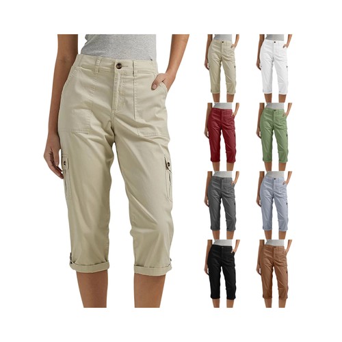 Women solid pocket cargo - women,