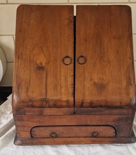 VTG Mexican Pine Stationery Cabinet With Drawer Compartments For Paper Etc READ