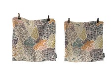 Habitat Cushion Covers X 2 Blue Mix Floral Polyester zip Up Size 16x16” Home 