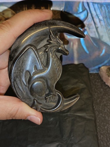Silver sheen obsidian crystal - silver,