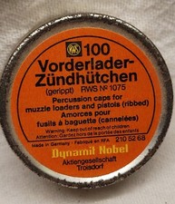 EMPTY RWS VORDERLADER ZUNDHUTCHEN PERCUSSION CAPS TIN