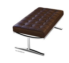 Short Stylish Bauhaus Leather Bench Stainless Steel & Real 5 Colours Suited