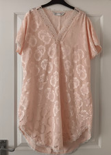 St Michael vintage peach floral silky nightshirt - sz 12 / 14 - NEW.