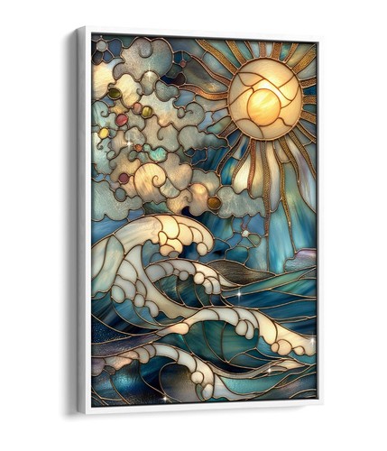 Stained glass waves - and, sun