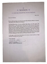 ANDREW D. CHUMBLEY SIGNED LETTER, XOANON, OCCULT, AZOETIA, 2003, AUTOGRAPH