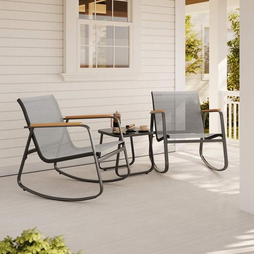 Piece outdoor rattan rocking - 3,