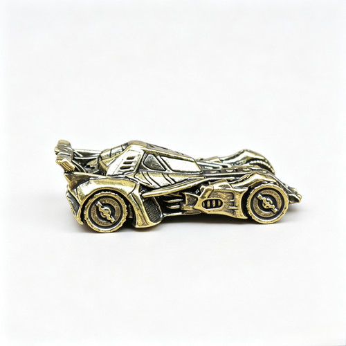 Streamlined brass racing car - streamlined,