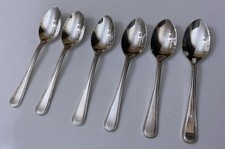 Vintage 6 VINERS Bead Beaded Silver Plate 13.5cm Teaspoons Spoons - Cutlery