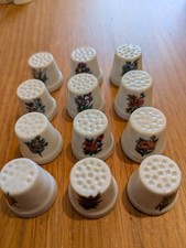 12 Ceramic Thimbles With